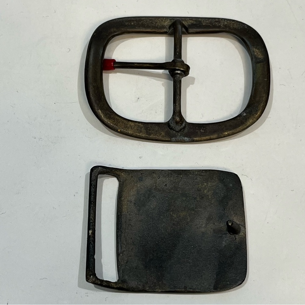 Set Of 2 Vintage Metal Belt Buckles Native American Inspired And 708 Steel - Picture 2 of 16
